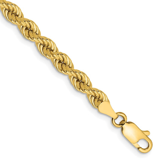 Pulsera de cuerda regular de 14 k y 4 mm