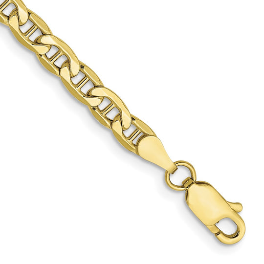 Pulsera de Ancla Semisólida de 4 mm en Oro Amarillo de 10k