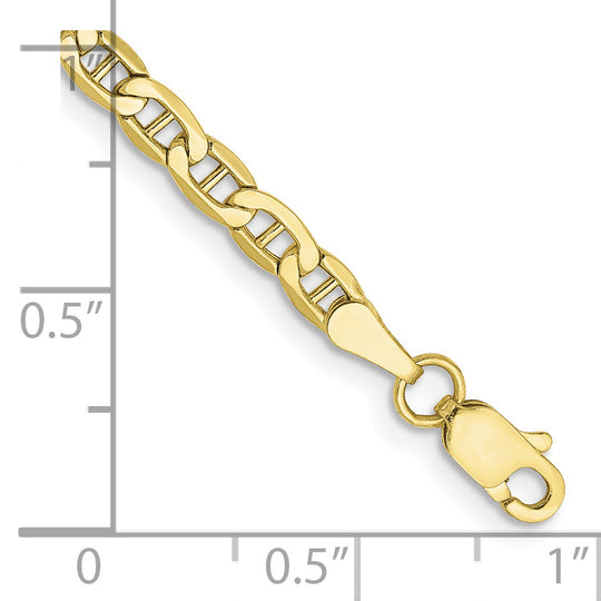 Pulsera Ancla Semi-Sólida de Oro Amarillo de 10k, 3.2mm (7 pulgadas)