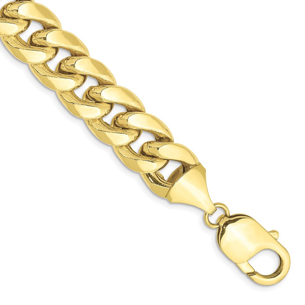 Pulsera Semi-Sólida Miami Cuban de Oro Amarillo de 10k de 11mm