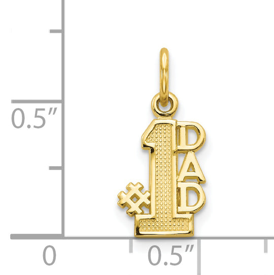 Charm "#1 Papá" en Oro Amarillo de 10K