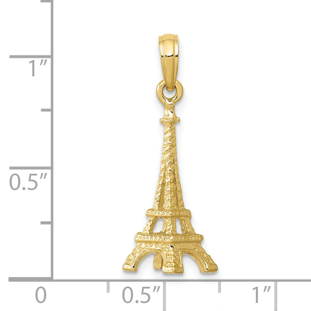 Dije 3D de la Torre Eiffel en Oro Amarillo de 10k Pulido