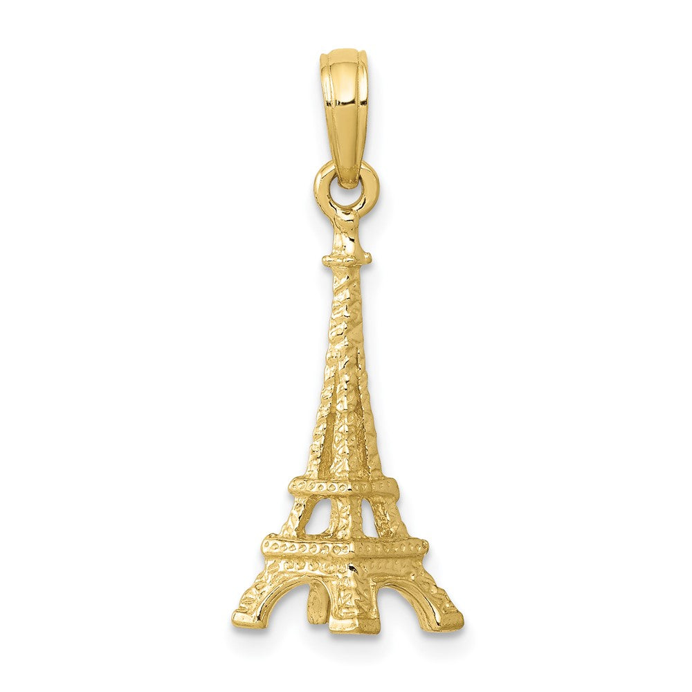 Dije 3D de la Torre Eiffel en Oro Amarillo de 10k Pulido