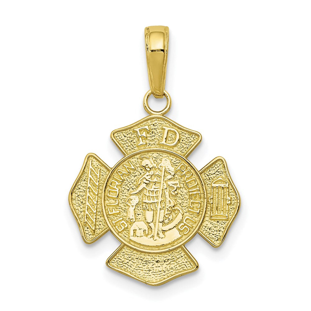 Colgante de San Florián Protect Us/Departamento de Bomberos en Oro de 10k