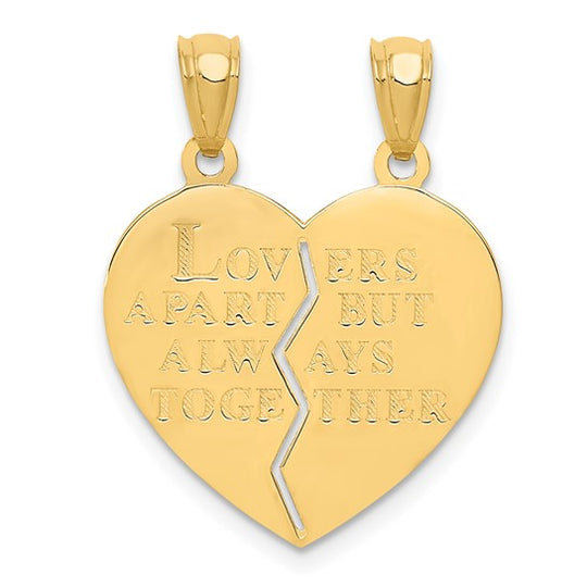 Colgante Reversible Corazón "Te Amo" con Pieza Separada 10K