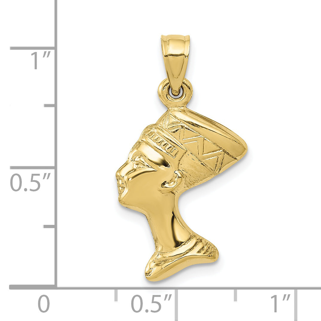 Dije de Nefertiti en Oro de 10k – 3D y Pulido