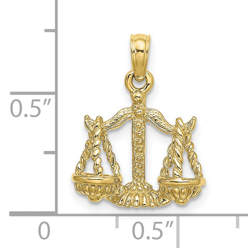 Dije Zodiacal Libra en 3D de Oro Amarillo de 10k