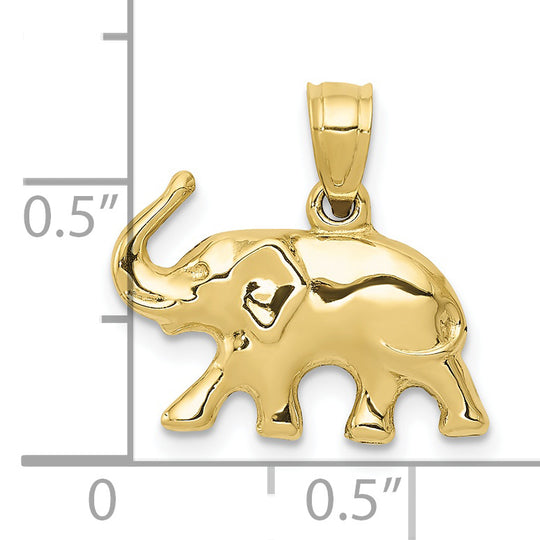 Colgante de Elefante en Oro de 10K 3D