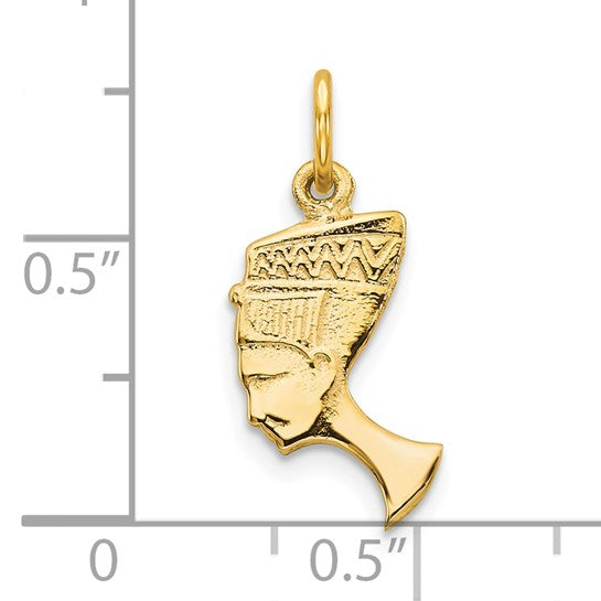 Dije de Busto de Nefertiti en Oro Amarillo de 10K