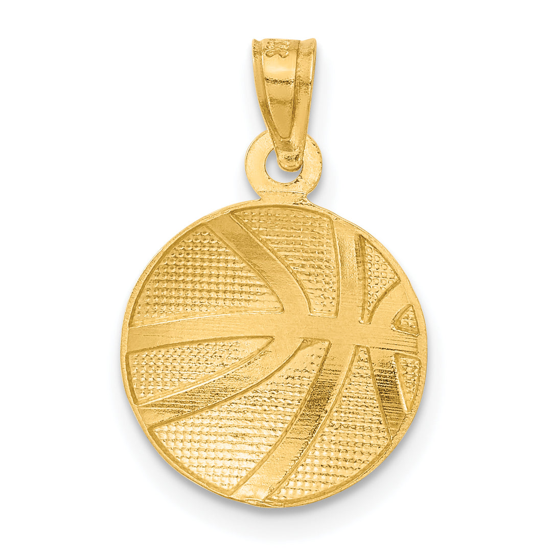 Colgante de Balón de Baloncesto en Oro Amarillo de 10K