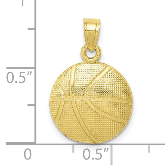 Colgante de Balón de Baloncesto en Oro Amarillo de 10K