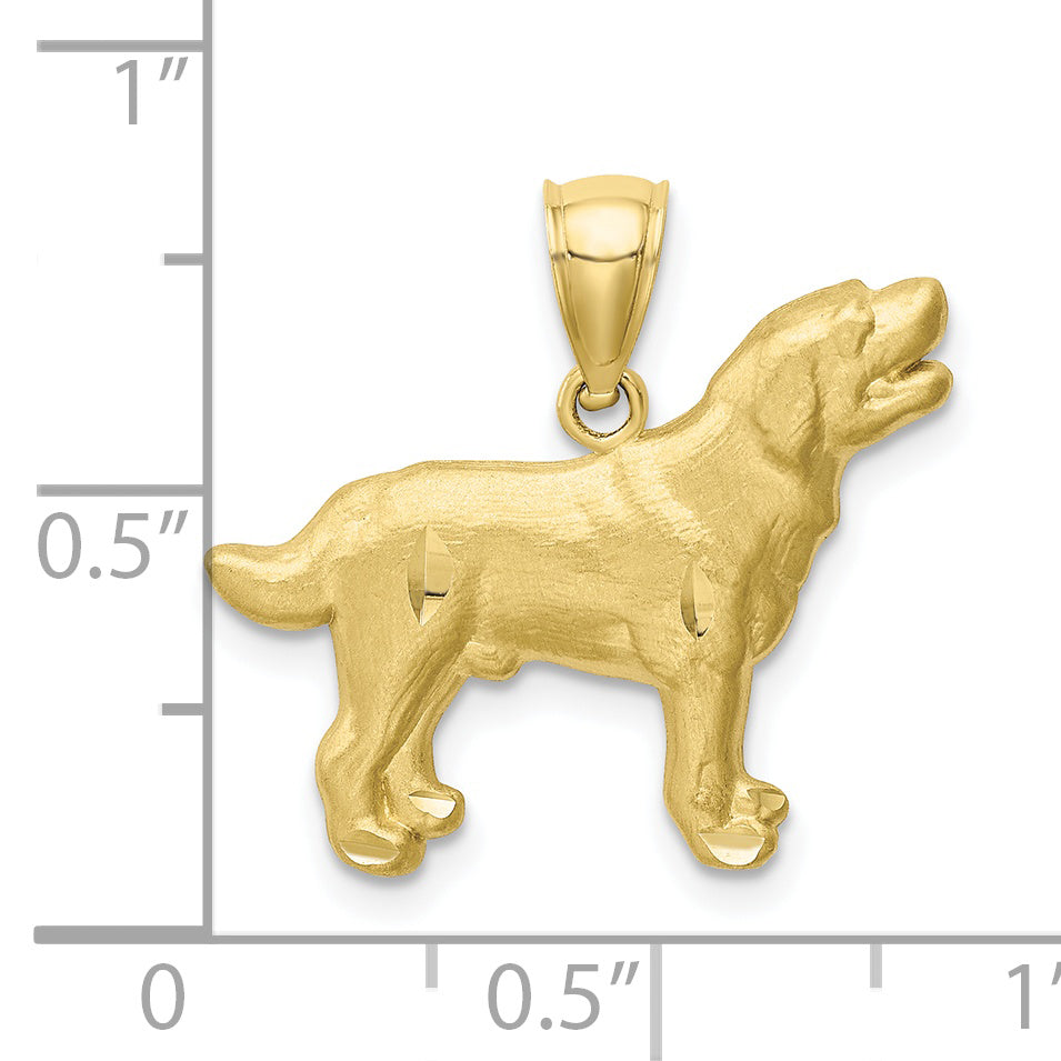 Colgante Labrador Retriever Cortado a Diamante de 10k