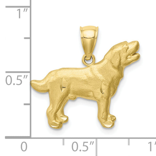 Colgante Labrador Retriever Cortado a Diamante de 10k