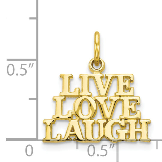 Dije "LIVE LOVE LAUGH" en Oro Amarillo de 10K