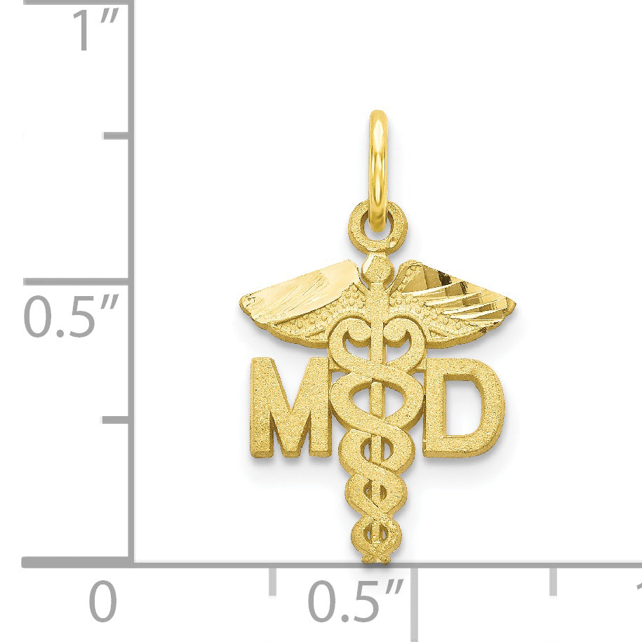 Dije de Doctor en Medicina (MD) en Oro Amarillo de 10K Sólido