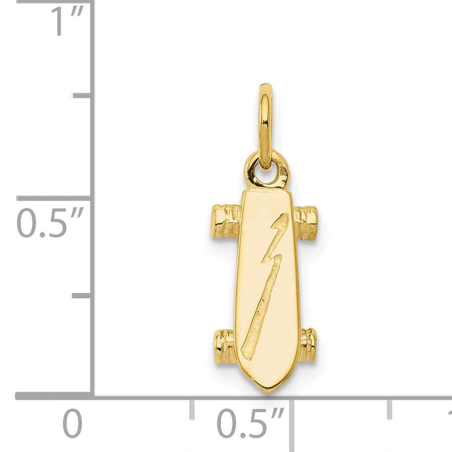 Dije de Patineta 3D Sólido en Oro de 10k