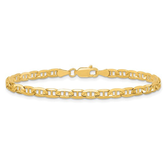 Pulsera Ancla Cóncava de Oro Amarillo de 10k, 3.75mm