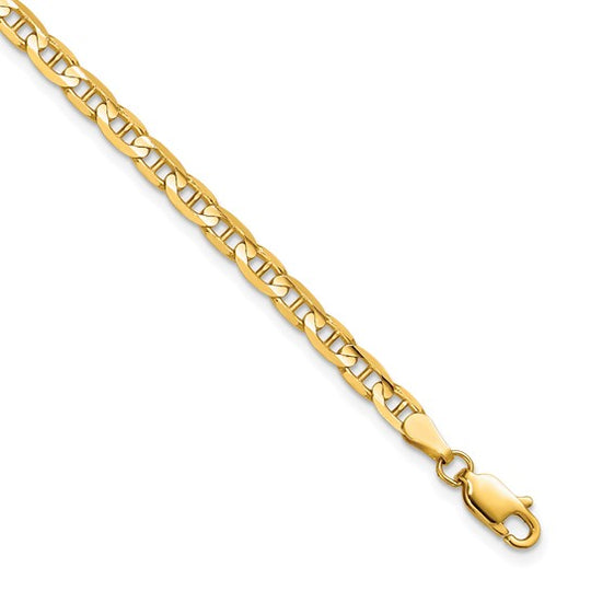 Pulsera Ancla Cóncava de Oro Amarillo de 10k, 3.75mm