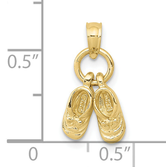 Dije de Zapatos de Bebé Móviles 3D en Oro de 10k