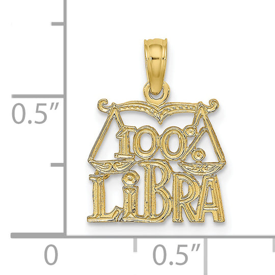 Dije Zodiacal "100% Libra" de Oro Amarillo de 10k