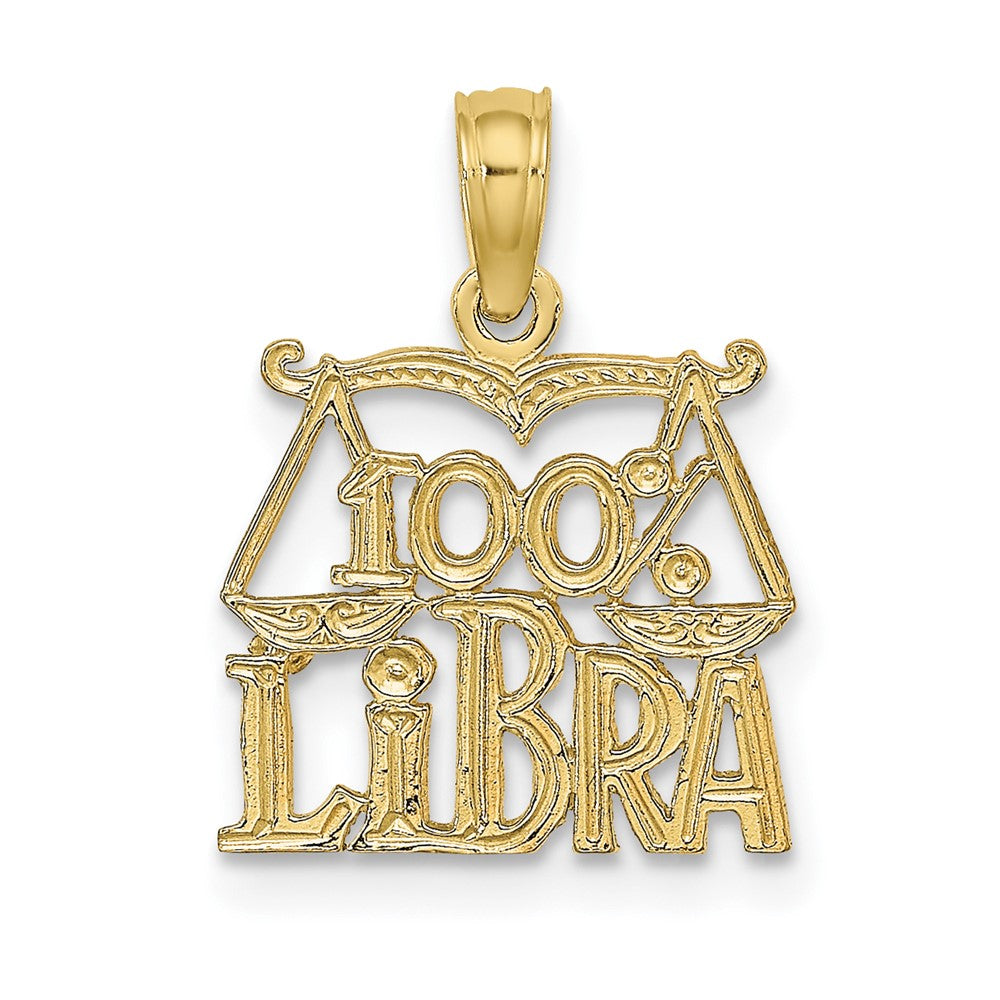 Dije Zodiacal "100% Libra" de Oro Amarillo de 10k