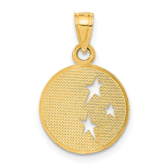 Colgante de Luna con Tres Estrellas en Oro Amarillo de 10K