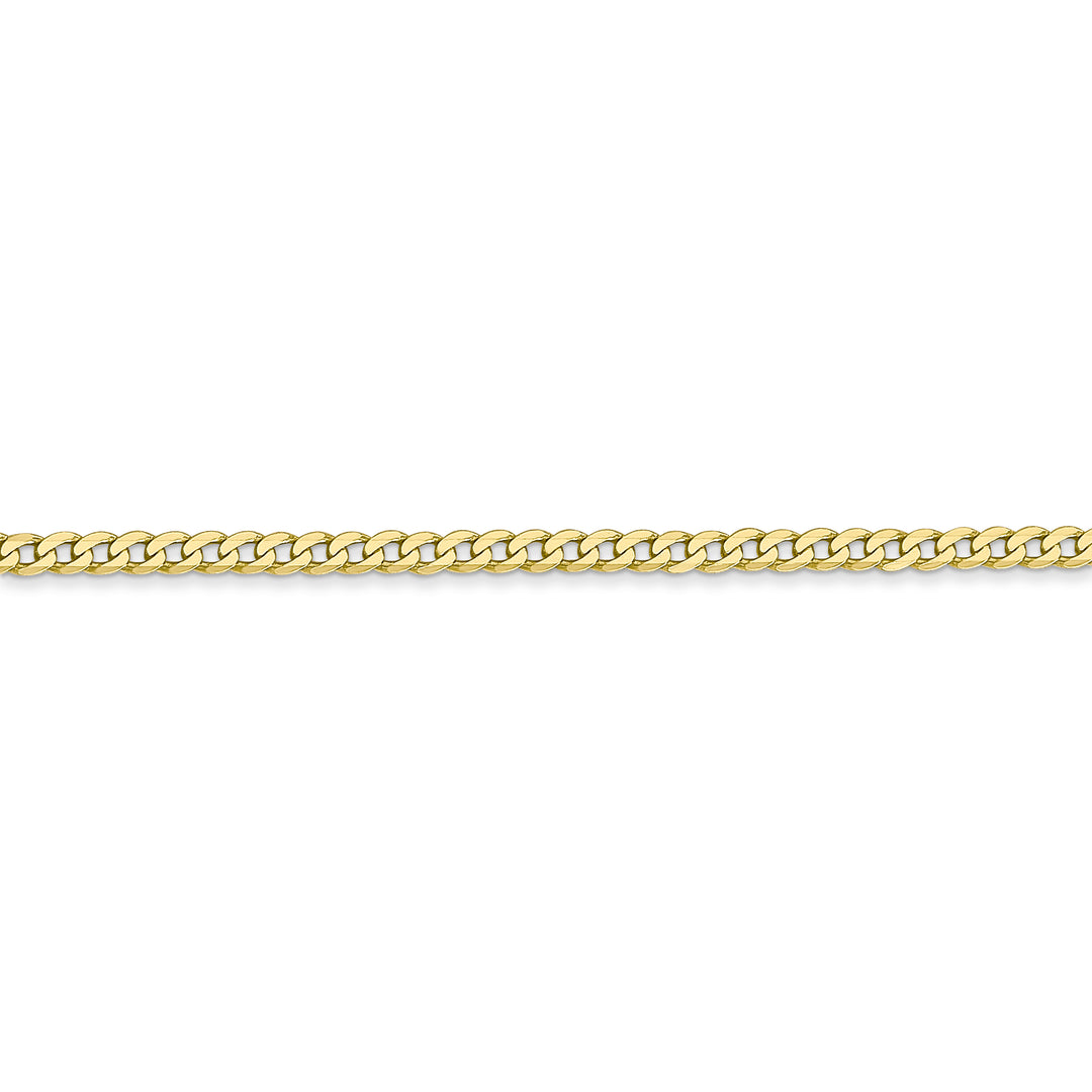 Cadena Curb Bevelada Plana de 10k Oro Amarillo de 2.2mm (16 pulgadas)