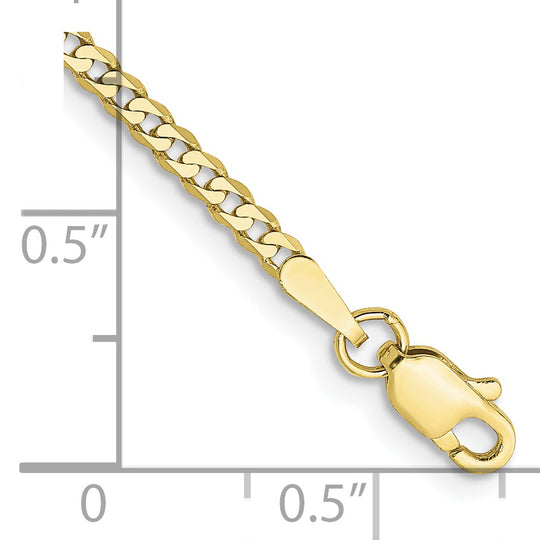 Tobillera de Cadena Plana Biselada de 10k y 2.2 mm