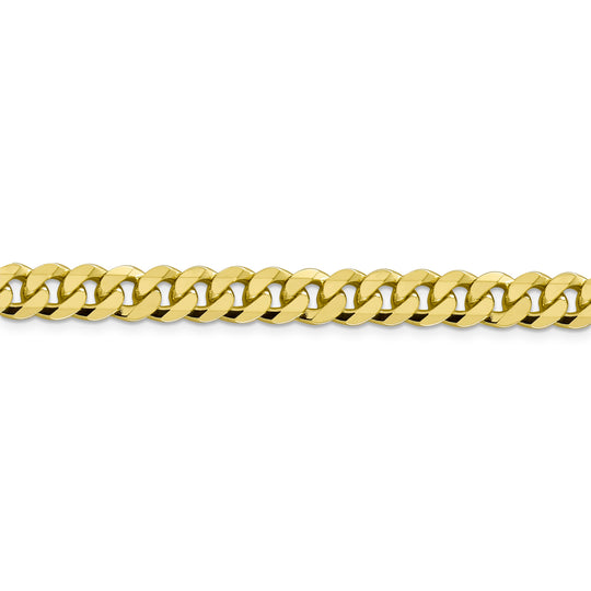 Cadena Curb de 8.25mm Beveled en Oro Amarillo de 10k