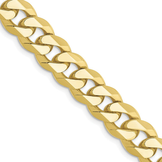 Cadena Curb de 8.25mm Beveled en Oro Amarillo de 10k