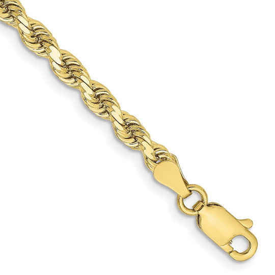 Cadena de Cuerda Cortada Diamante de 3.25mm en Oro Amarillo de 10k