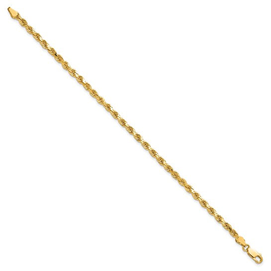 Cadena de Cuerda Cortada Diamante de 4.5mm en Oro Amarillo de 10k