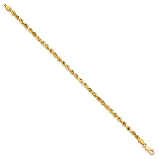 Cadena de Cuerda Cortada Diamante de 4.25mm en Oro Amarillo de 10k