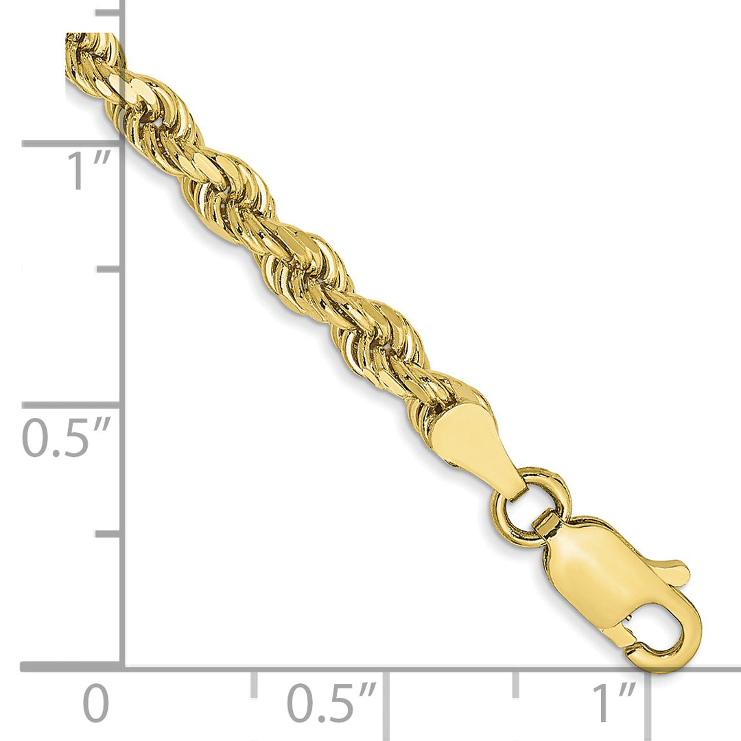 Cadena de Cuerda Cortada Diamante de 3.5mm en Oro Amarillo de 10k