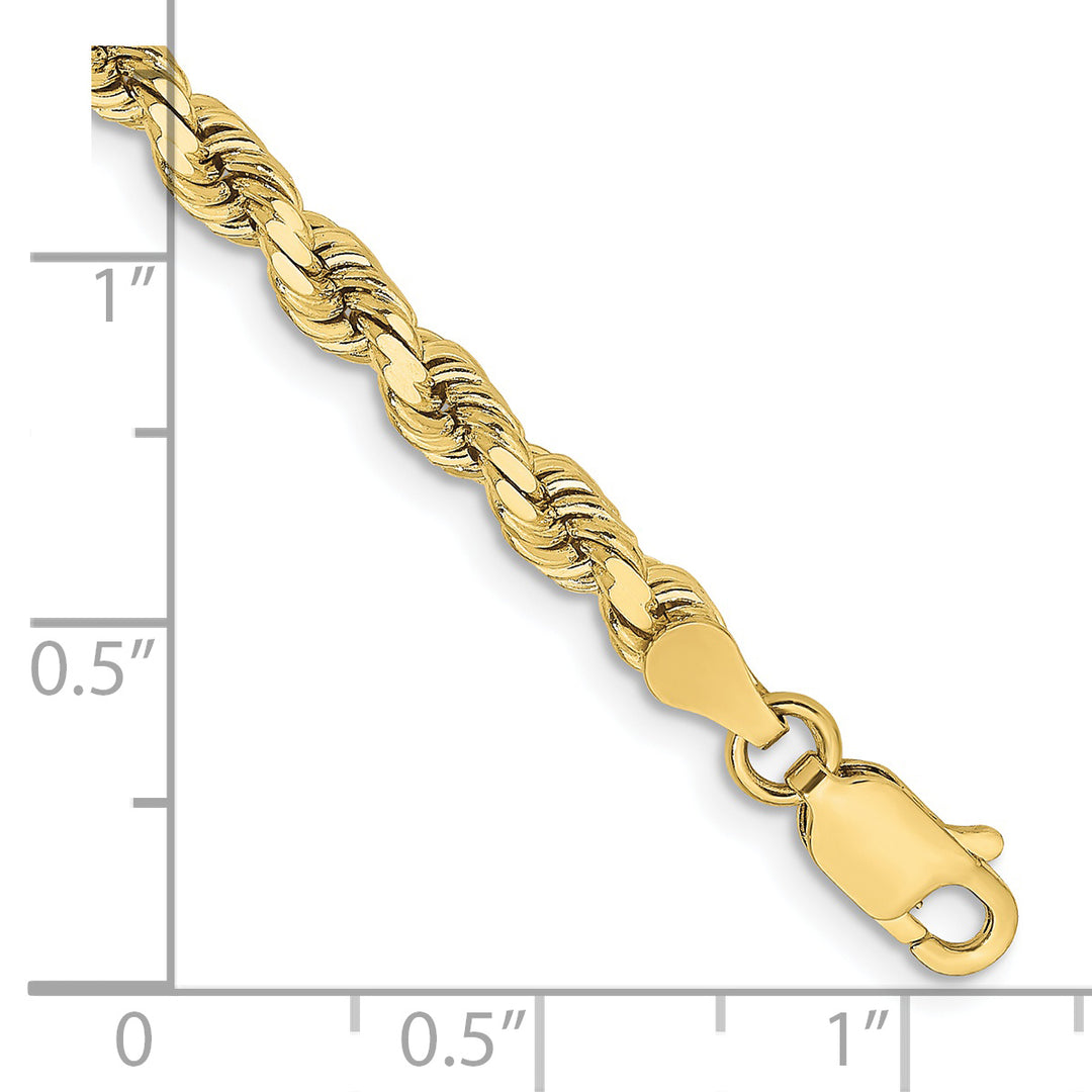 Cadena de cuerda con corte de diamante de 10 k y 3,75 mm