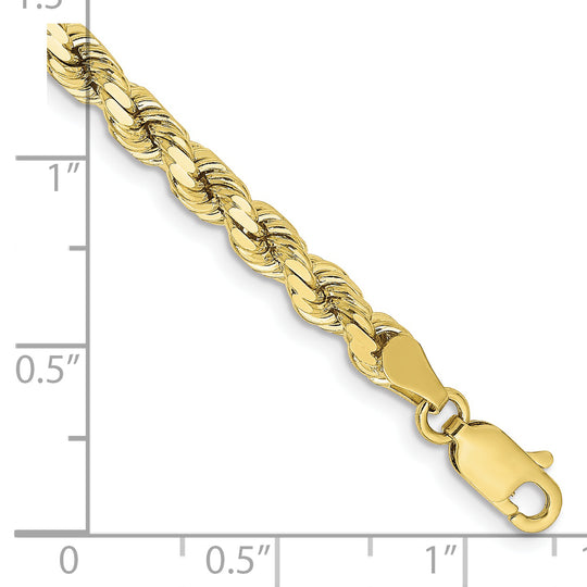 Cadena de Cuerda Cortada Diamante de 4.25mm en Oro Amarillo de 10k