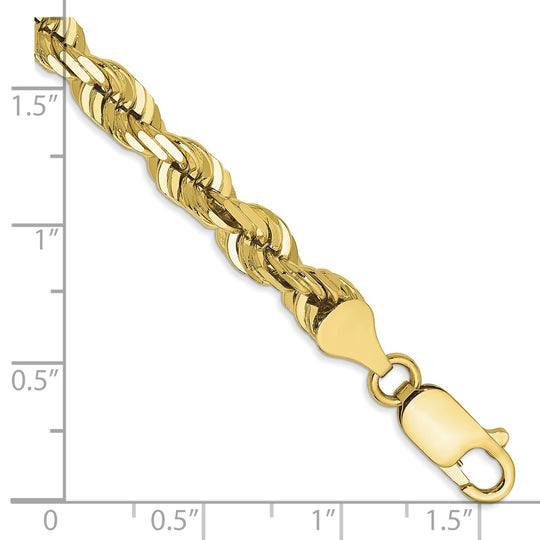 Cadena de Cuerda Cortada Diamante de 5.5mm en Oro Amarillo de 10k