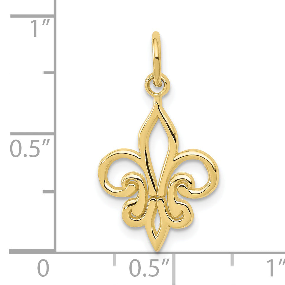 Dije Fleur De Lis de Oro Amarillo de 10k