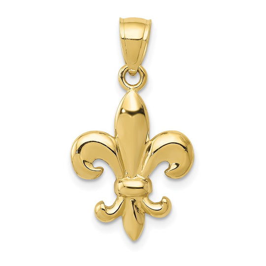 Colgante Fleur de Lis en Oro Amarillo de 10k Pulido