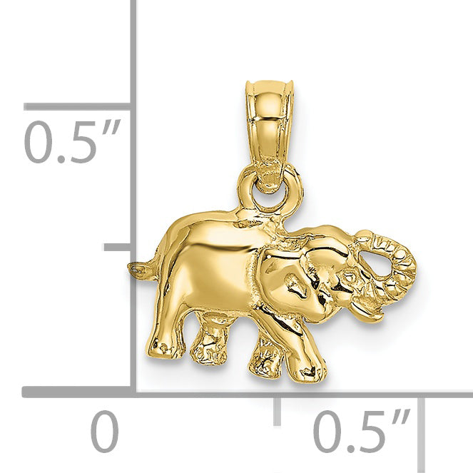 Dije Pequeño de Elefante Pulido en Oro Amarillo de 10K