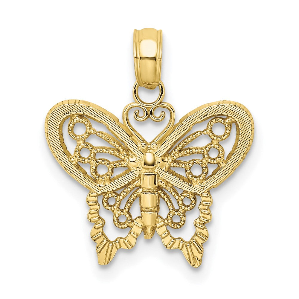 Dije de Mariposa Cortado con Diamante en Oro Amarillo de 10K