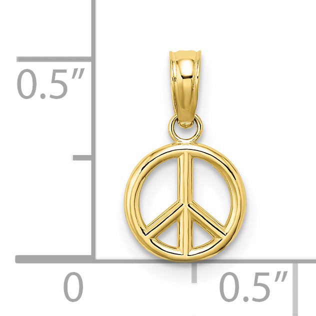 Colgante 3-D Símbolo de Paz en Oro 10K