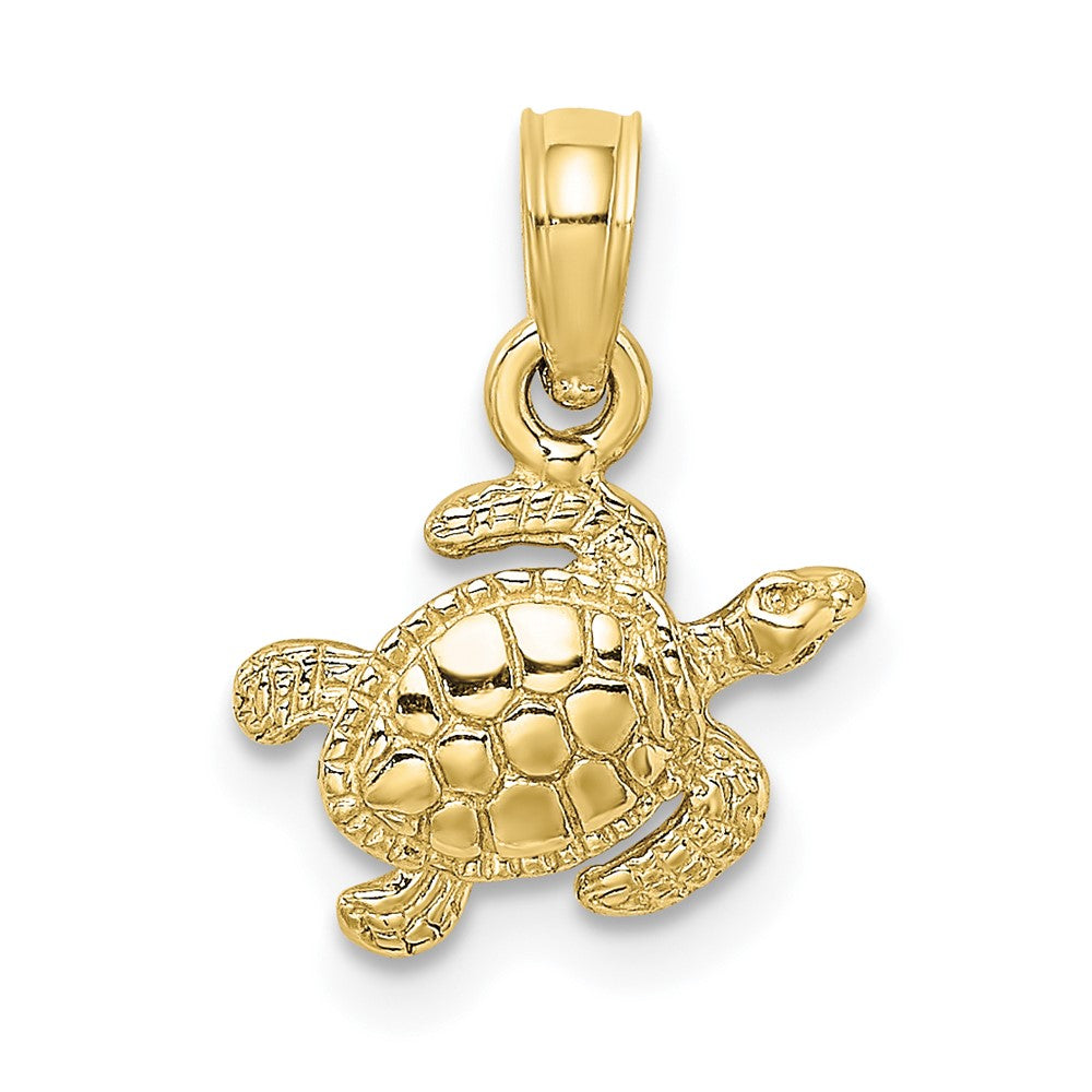 Colgante de Tortuga Marina Texturizada en Oro Amarillo de 10K