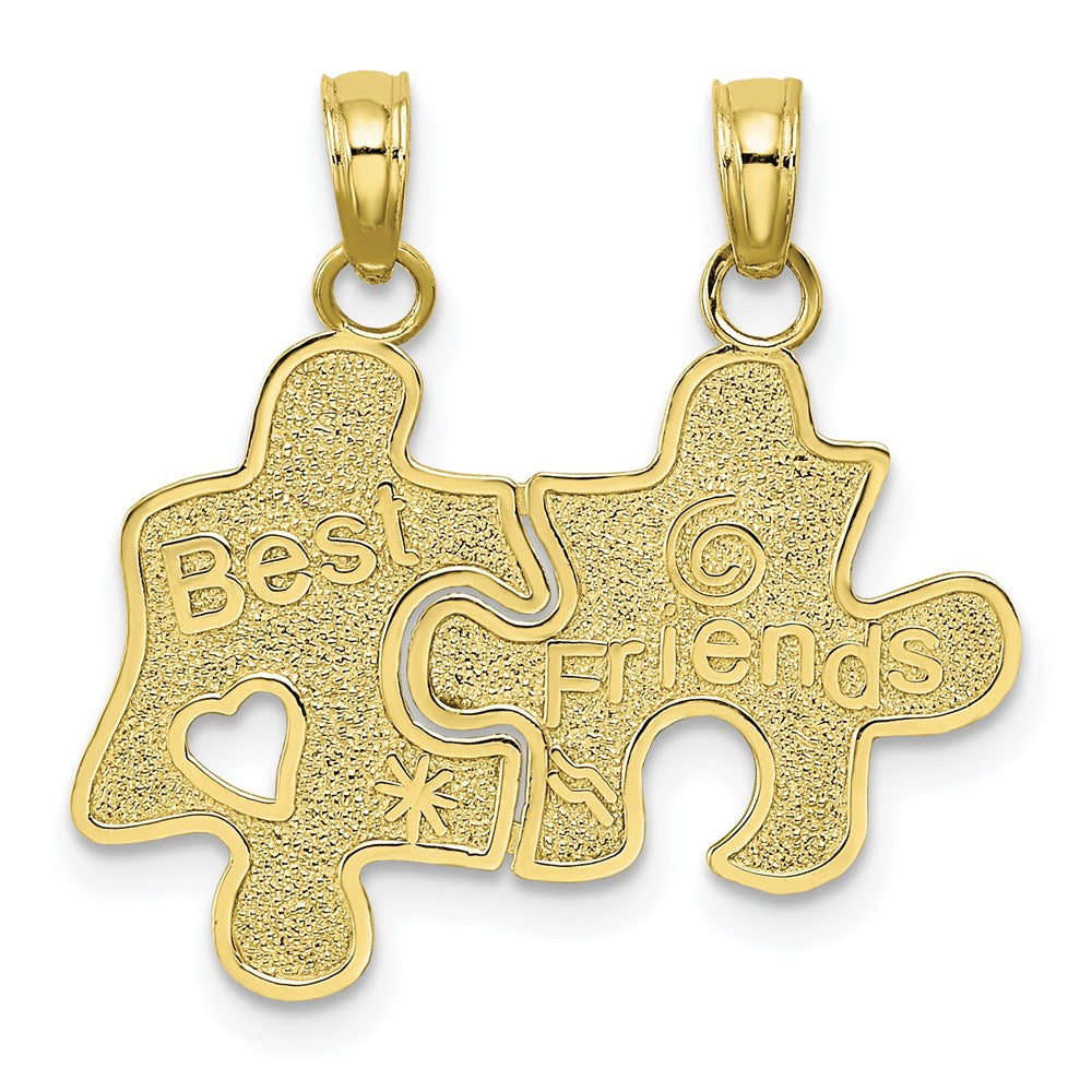 Dije de Piezas de Rompecabezas "BEST FRIENDS" en Oro Amarillo de 10k