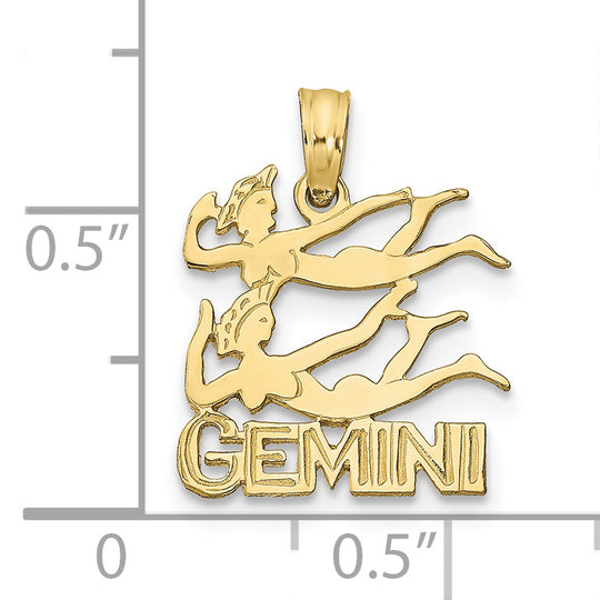 Dije de Zodiaco GÉMINIS de Oro Amarillo de 10k