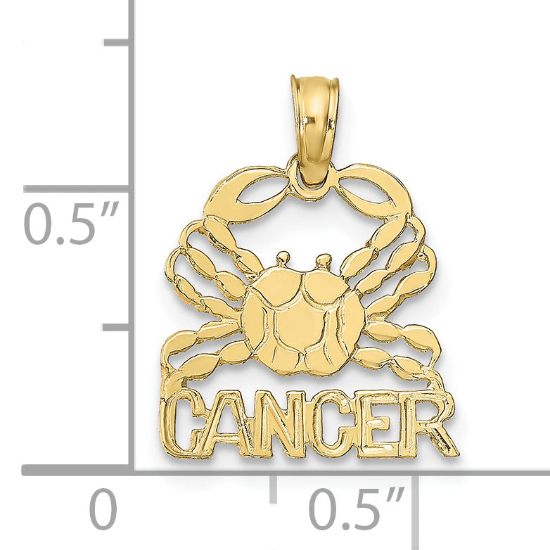 Dije Zodiacal de Cáncer en Oro Amarillo de 10k con rodio