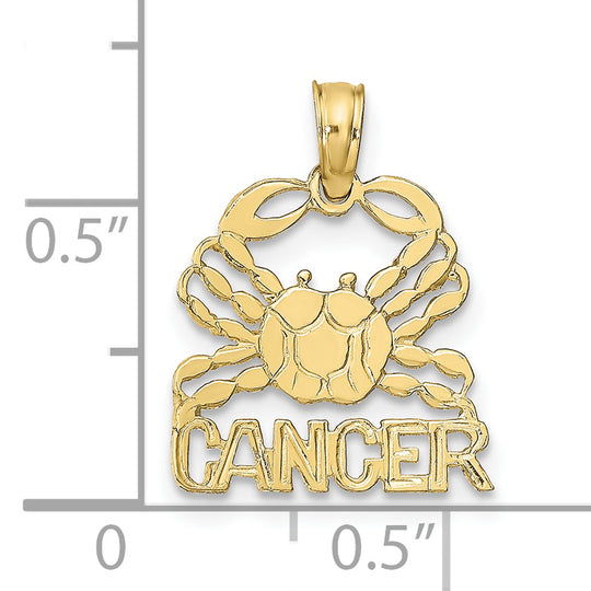 Dije Zodiacal de Cáncer en Oro Amarillo de 10k con rodio