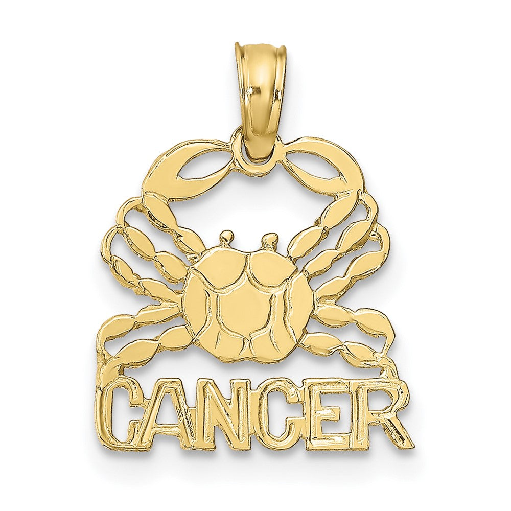 Dije Zodiacal de Cáncer en Oro Amarillo de 10k con rodio