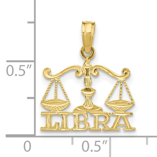 Dije Zodiacal Libra de Oro Amarillo de 10k