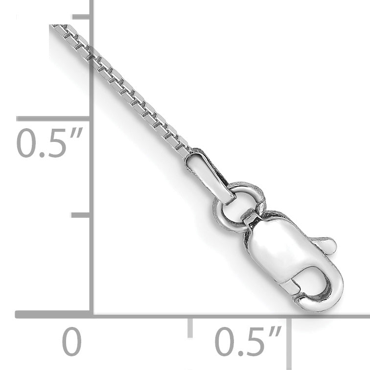 Tobillera con Cadena Cuadrada en Oro Blanco de 10k de 0.9 mm